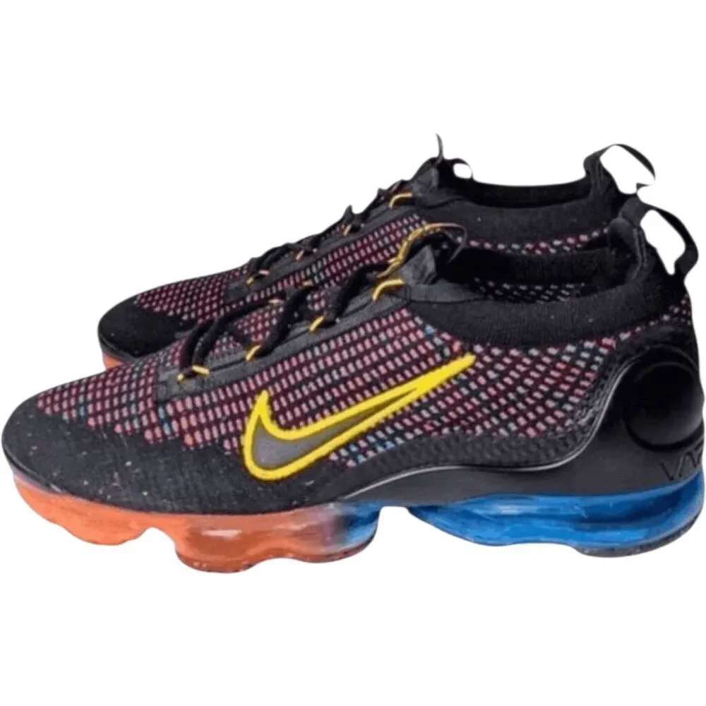 NIKE Air VaporMax 2021 Flyknit 'Black Photo Blue Crimson Gold' Running Shoes Siz